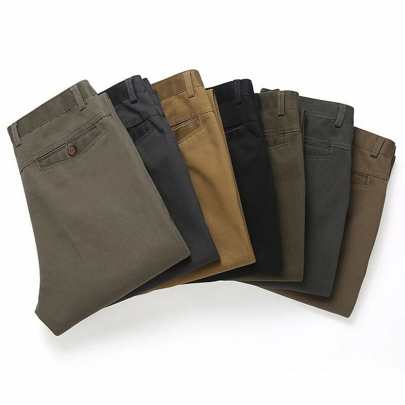 Custom OEM ODM brand official casual classic suit cotton soft light slim fit straight men dress chino khaki trousers pants