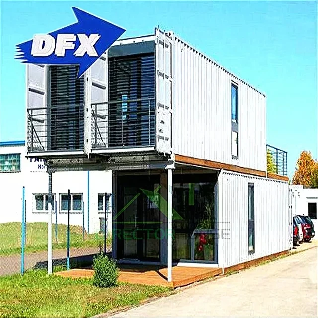 Luxury modern design prefabricated container house with 2 stories 2 bedroom 40ft low cost high quality steel structure
