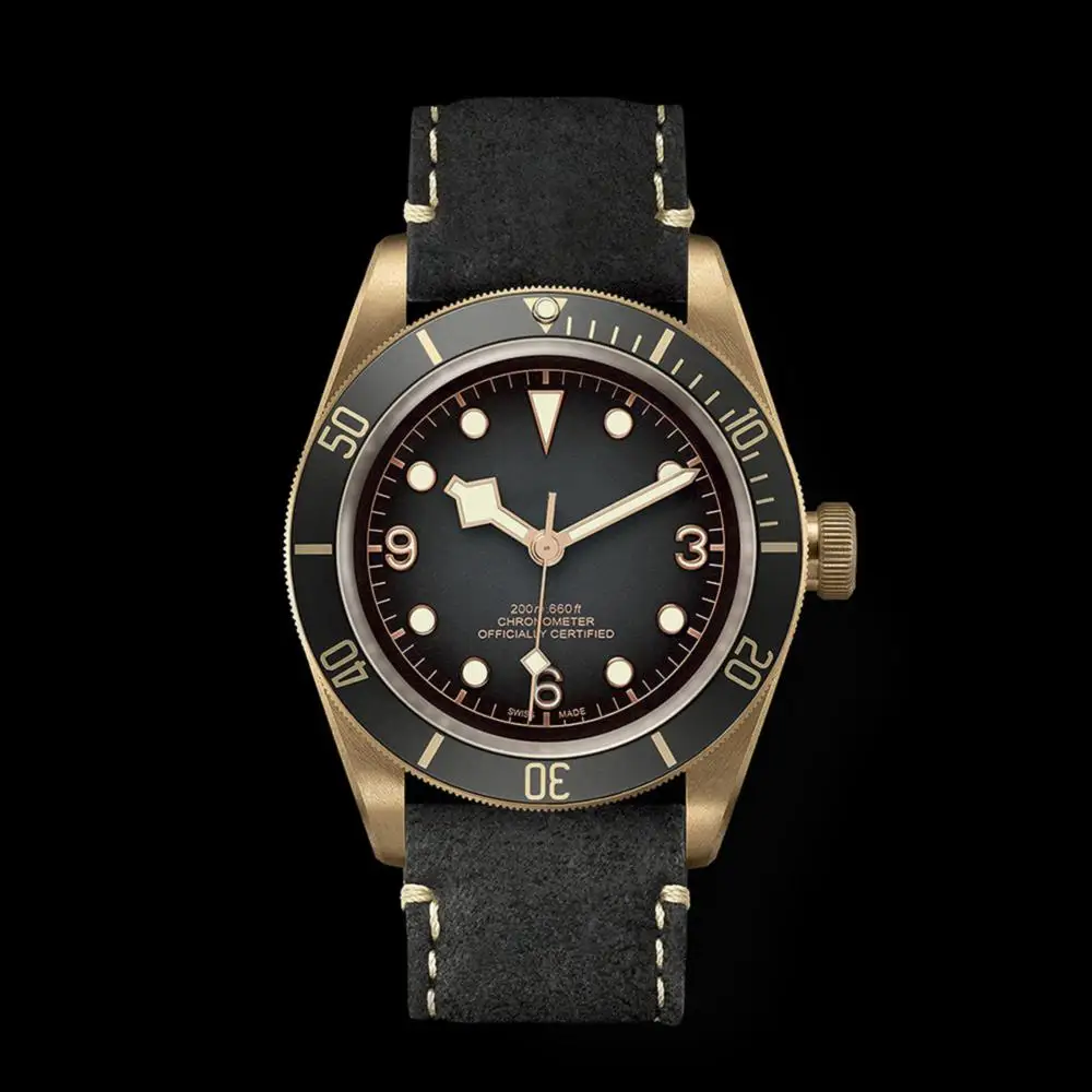 Wholesale custom low moq Luxury classical 20atm nh35 mechanical automatic diving diver cusn8 bronze luminous men watch for sale