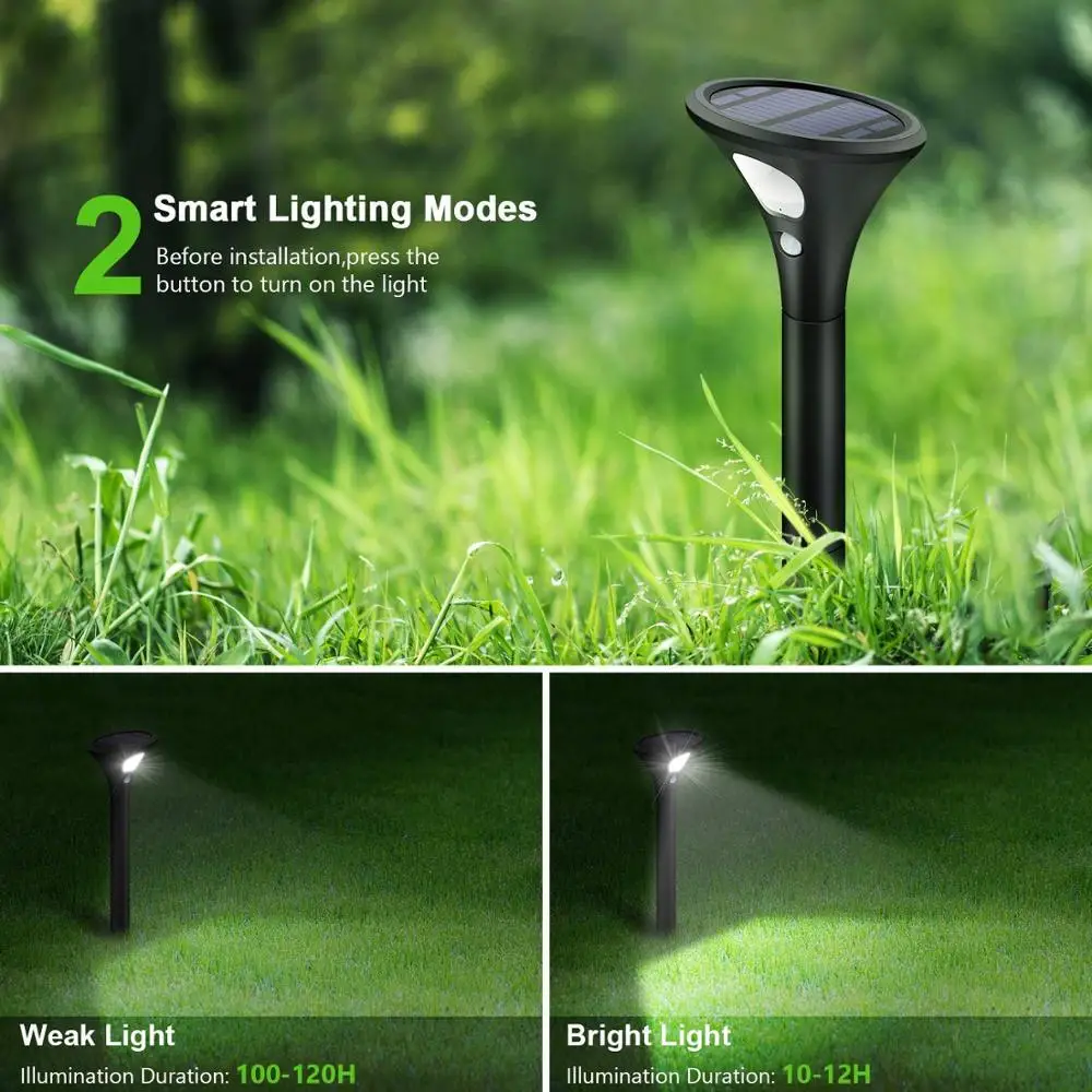 Solar Lights Outdoor high Brightness COB Solar Motion Sensor Pathway Light for garden yard walkway