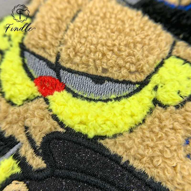 Factory wholesale large cartoon custom bear chenille patches embroidery