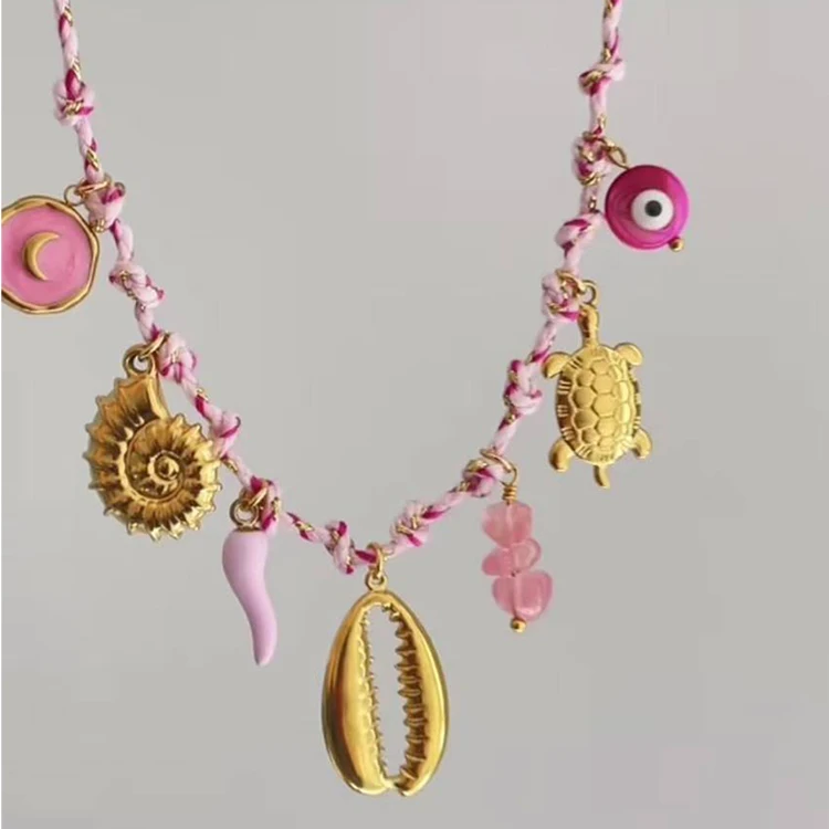 Diy charm necklace by your self stainless steel with 18K gold plated for jewelry making