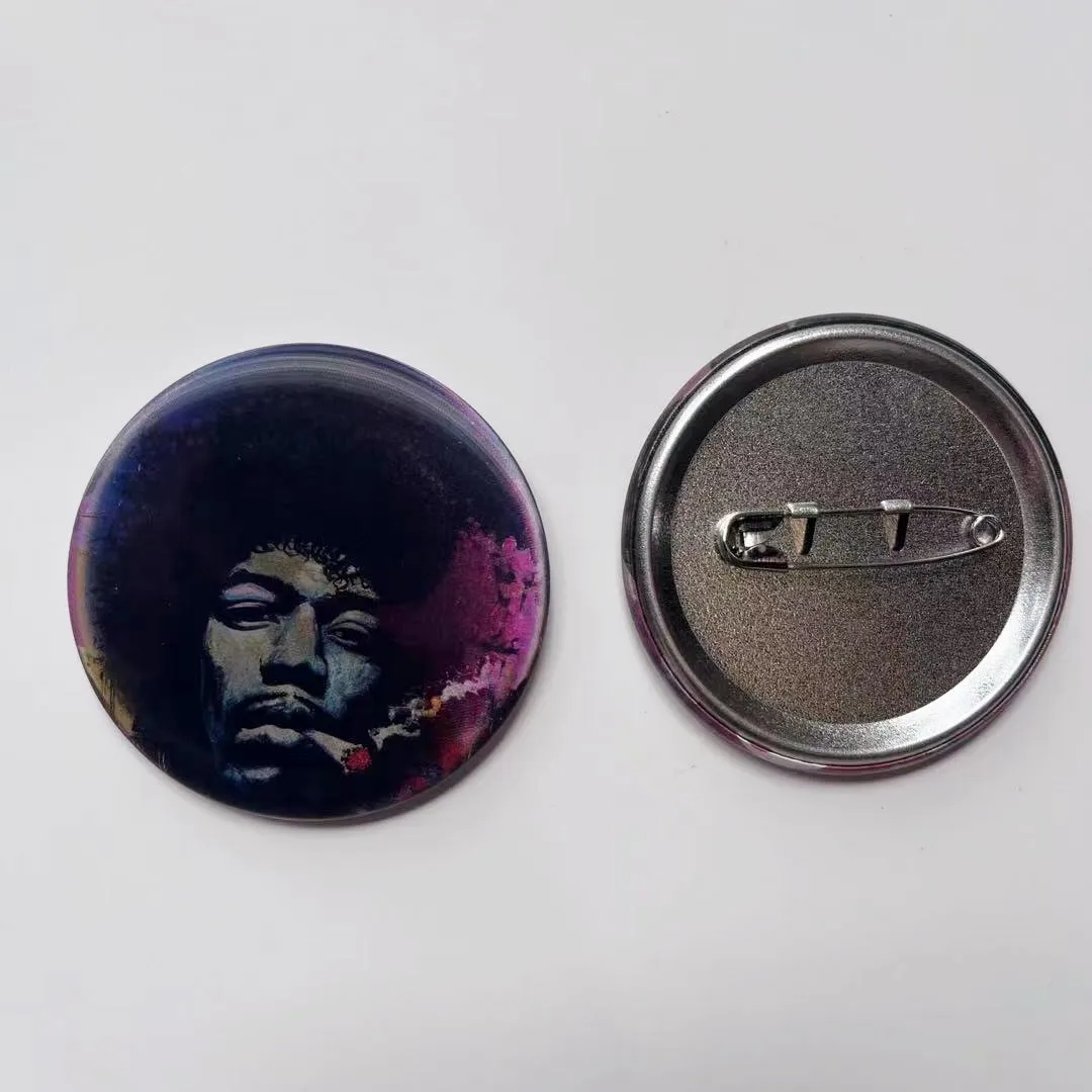 Rock band star 3D pin badge Metal 3D motion pin badge of Bob Marley
