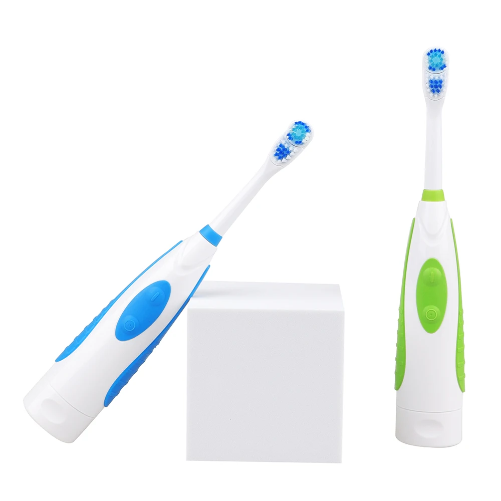 Portable Waterproof Rotating Soft Dupont Nylon Double head Adult Battery Electric Toothbrush