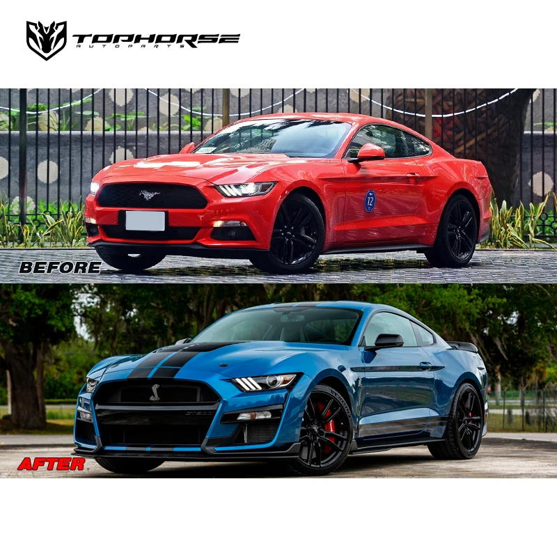 Hight Quality Body Kit For 2015-2022 For_d Mustang GT350 GT500 Shelby PP Material Bumper Aluminum fenders & Hood  Car Parts