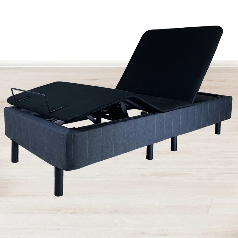 Inclined frame bed mattress only adjustable foundation base with 8 wheels