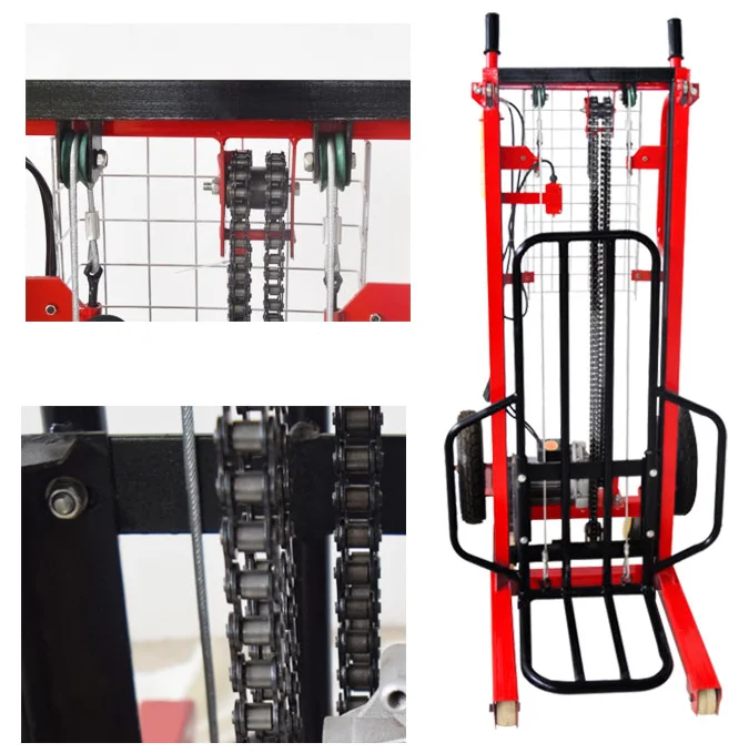 250kg Low Price Small Forklift 0.25ton Mini Electric Pallet Truck Hand Electric Pallets Lifter 220V Electric Pallet Stacker