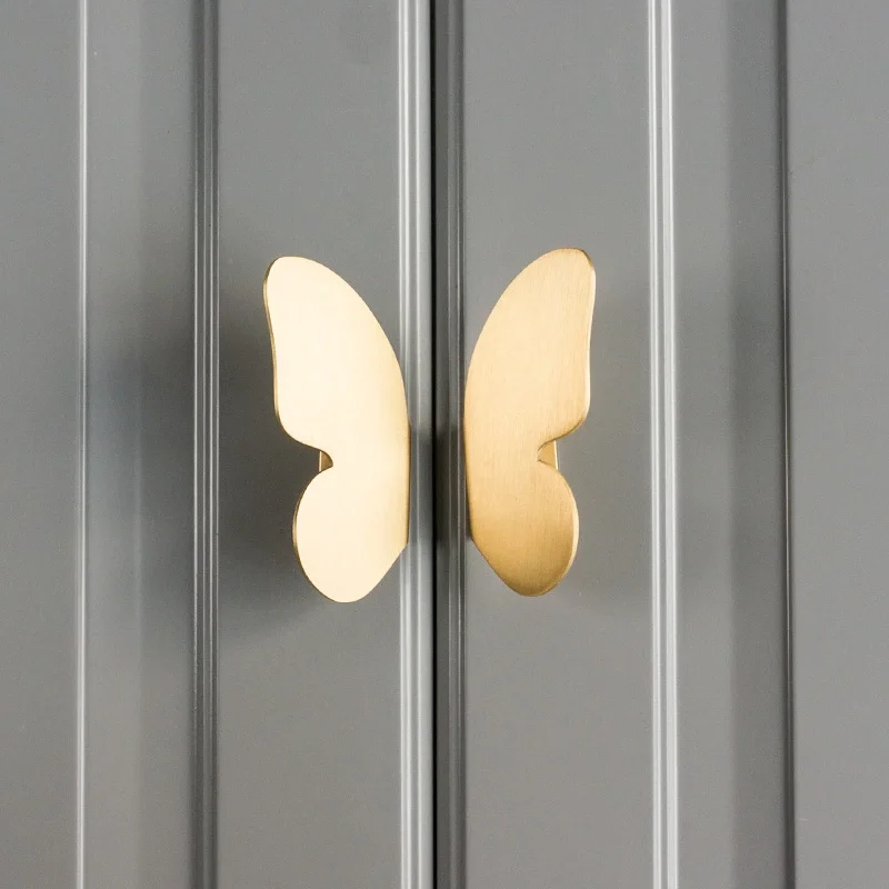 
Good Quality Soild Brass Cabinet Door Knobs New Style Butterfly Brass Kitchen Handles Drawer Bedroom Furniture Handles 