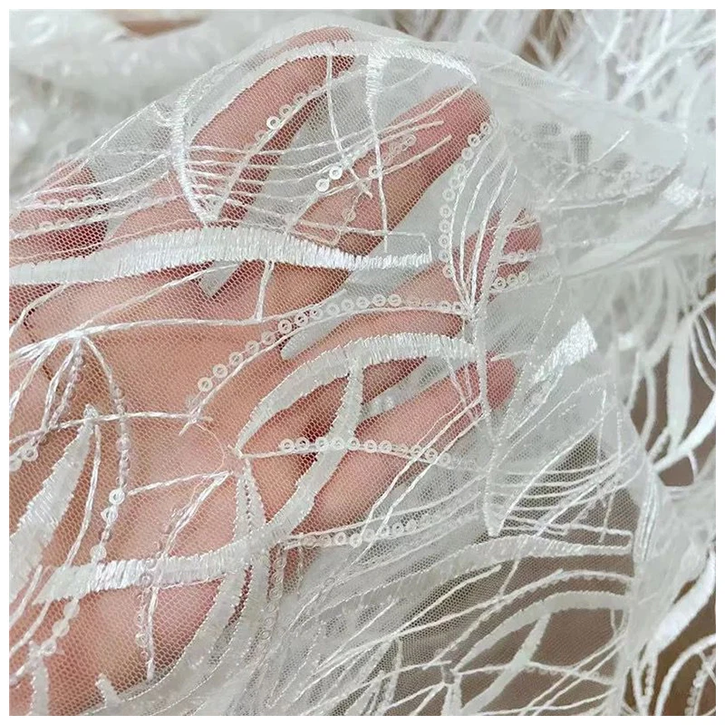 Beaded Flower Sarees Made Dubai Guipure Lace Fabric