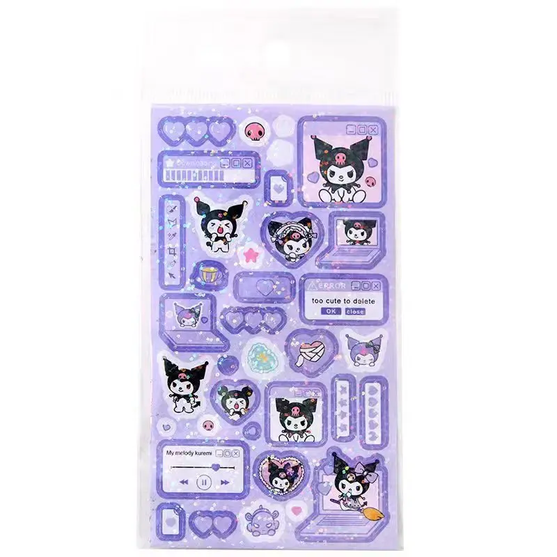 Personalized private waterproof adhesive vinyl label logo cartoon kiss cut sticker paper custom printing die cut sticker sheets