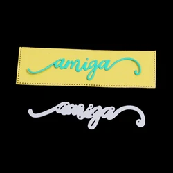 AAGU 2022 New Metal Cutting Cutter Spanish Word Letter Scrapbooking Craft Dies Die Cutting Machine Folk Craft Love Scrap Die