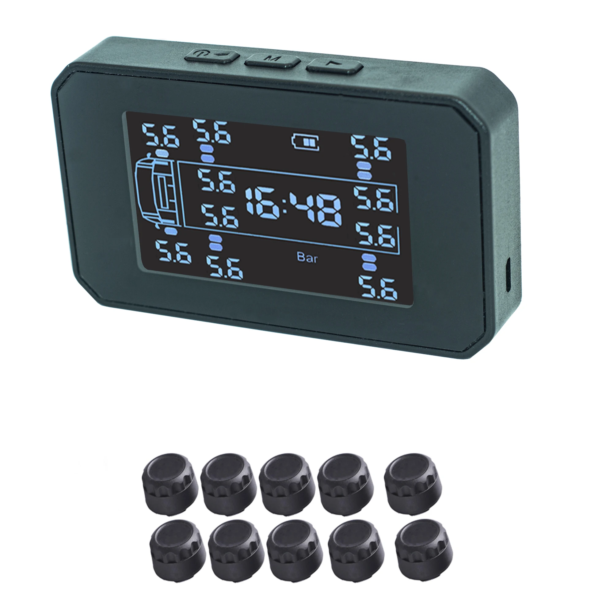 Factory high quality Outlet 10 Wheels Truck Trailer Bus Solar Wireless digital Tire Pressure Sensor system gauge Monitor tpms