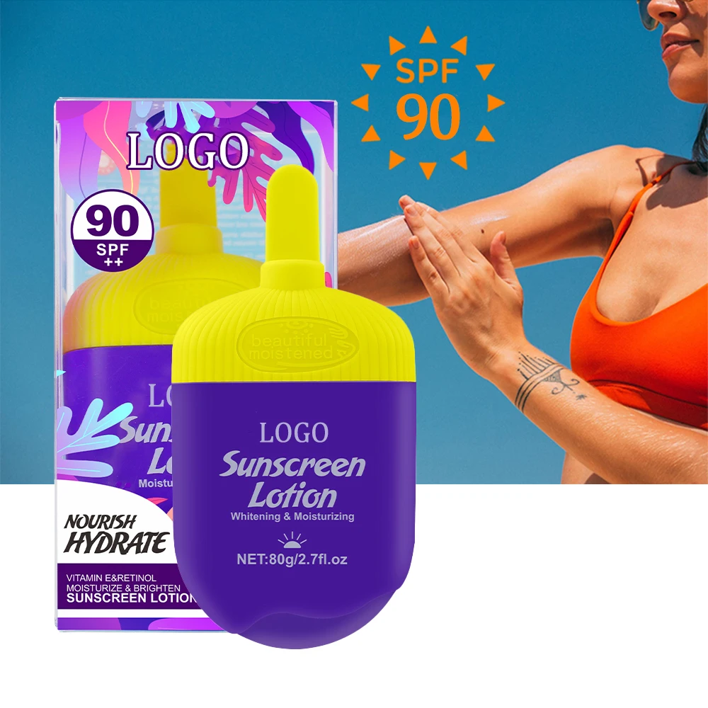 Long-lasting UV Protection Sunscreen Lotion Natural Makeup Foundation Lightweight Daily Sunblock Sunscreen Cream Spf90