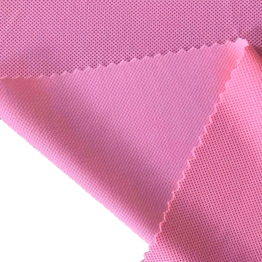 Breathable Pointelle Knit Stretch 88% Nylon 12% Spandex Eyelet Single Jersey Pique Fabric for Sports T-shirt