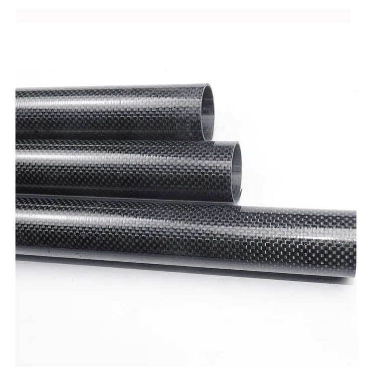 Customize Round carbon fiber tubes 30mm 500mm 3k Weaving  Carbon Oval Tubing Rod