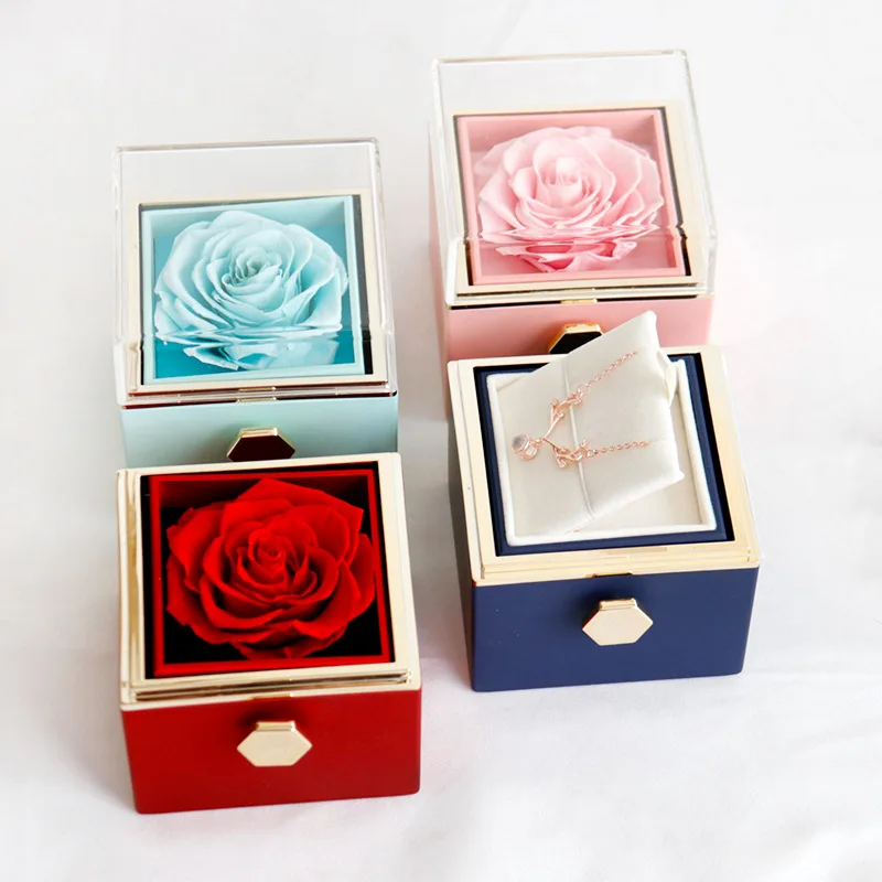 fabulove eternal rose engraved necklace valentines mother day eternal rose preserved rose eternal rose box with necklace