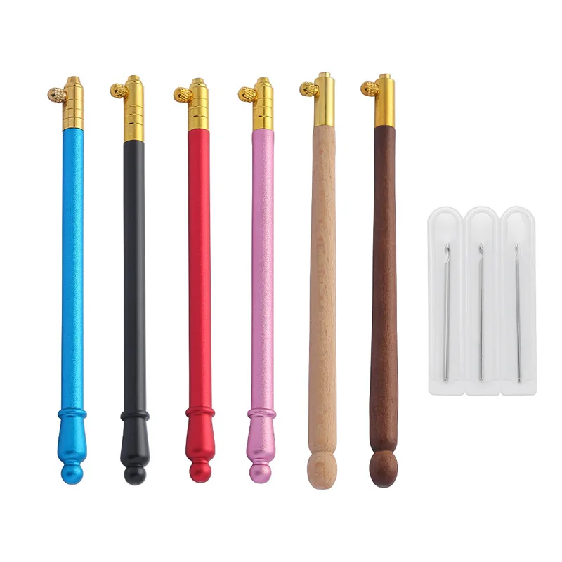 Hand Woven Crochet Embroidery Lace Thread Hook Needle Diy Knitting Yarn Fine Small Crochet Metal Handle 10pc Size Set