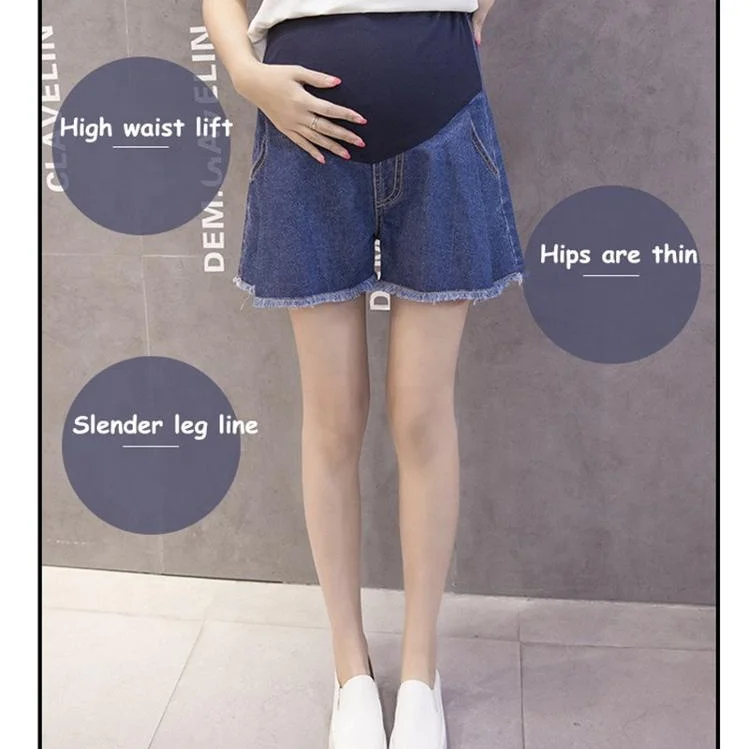 
Summer thin section casual denim edging pregnant women pants 