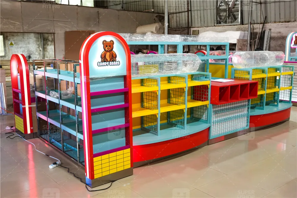 Retail Custom Toy Doll Kiosk Design Trendy Gift Souvenir Shopping Mall Display Fixtures Decoration Custom Kiosk Stands for Mall
