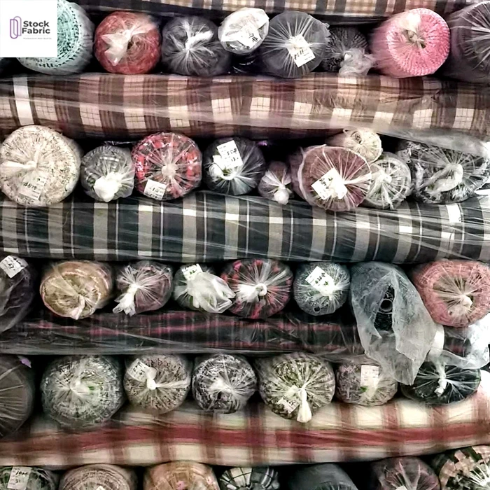 Shaoxing textile woven 100% cotton yarn dyed stripe check bale of mixed fabric stock lot by kg