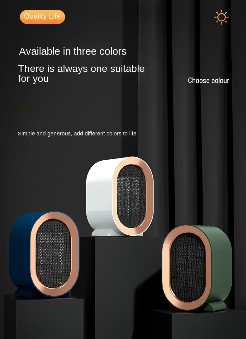 Portable mini PTC Ceramic camping space winter fan warm air blower electric heater for Home room desktop