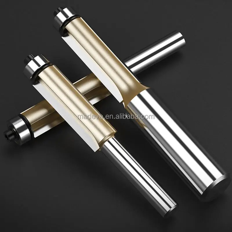 Hot Sell Tideway Woodworking Tool 2 Flutes Trimming Router Bit Flush Trim Bit With Bearing 1/4 1/2 shank