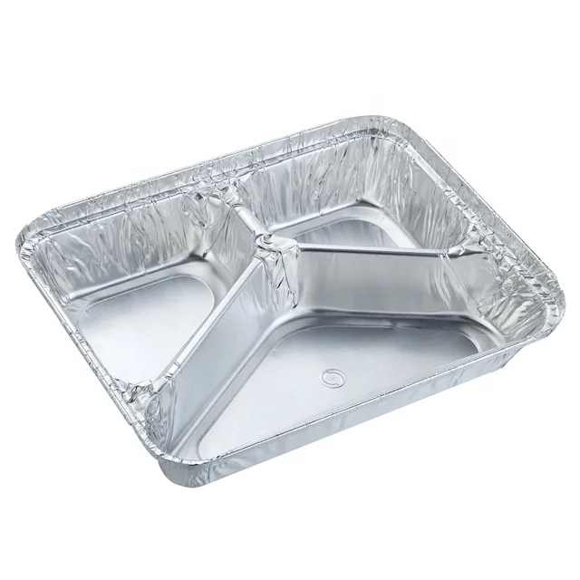 23x18x4 см R819L 3 отсек Alu-menuschale 3-geteilt tif aluminiumschalen verpackungen контейнер из алюминиевой фольги REC23184I-3Y
