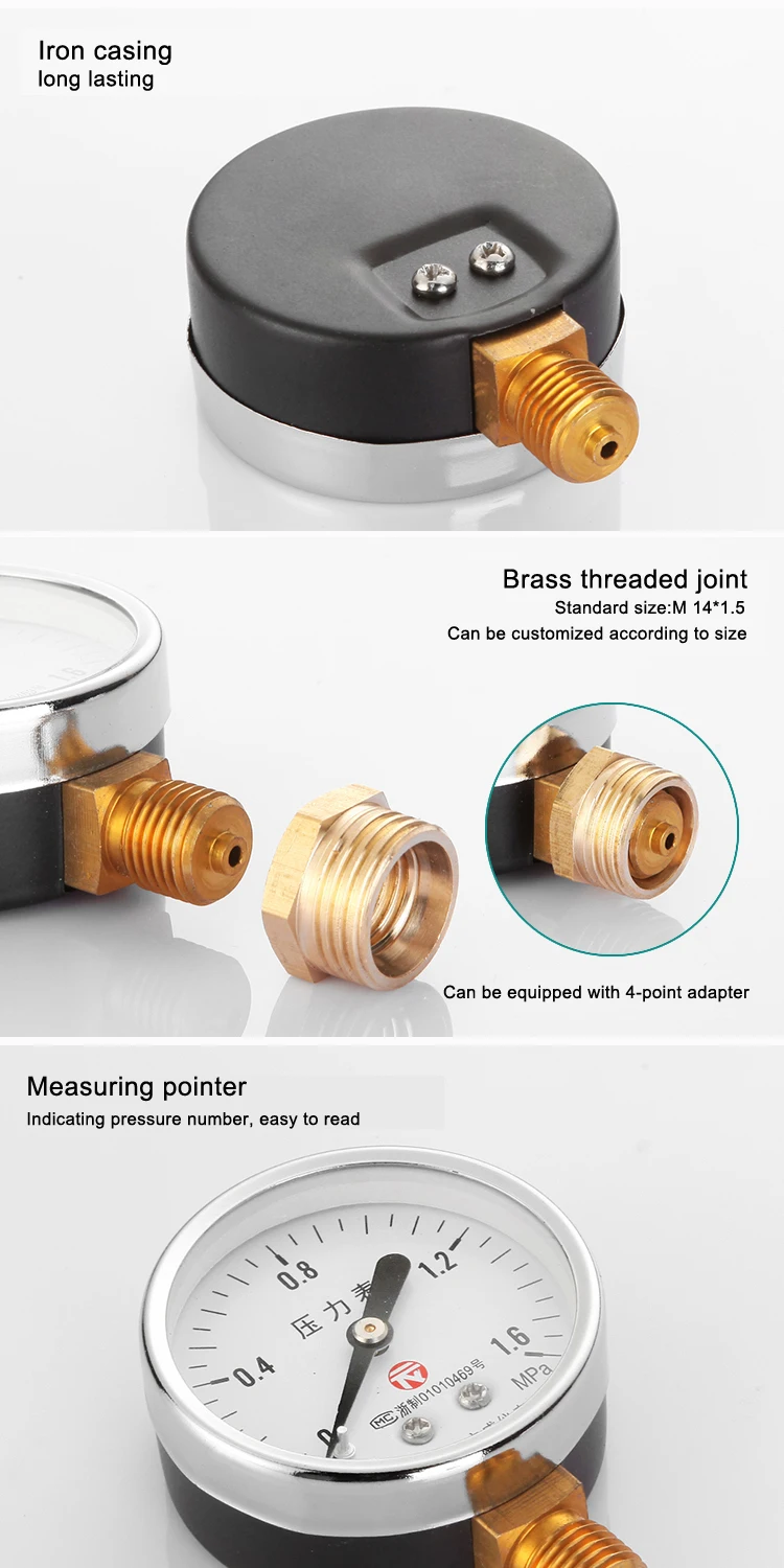 1/2 inch pressure gauge for farm irrigation system