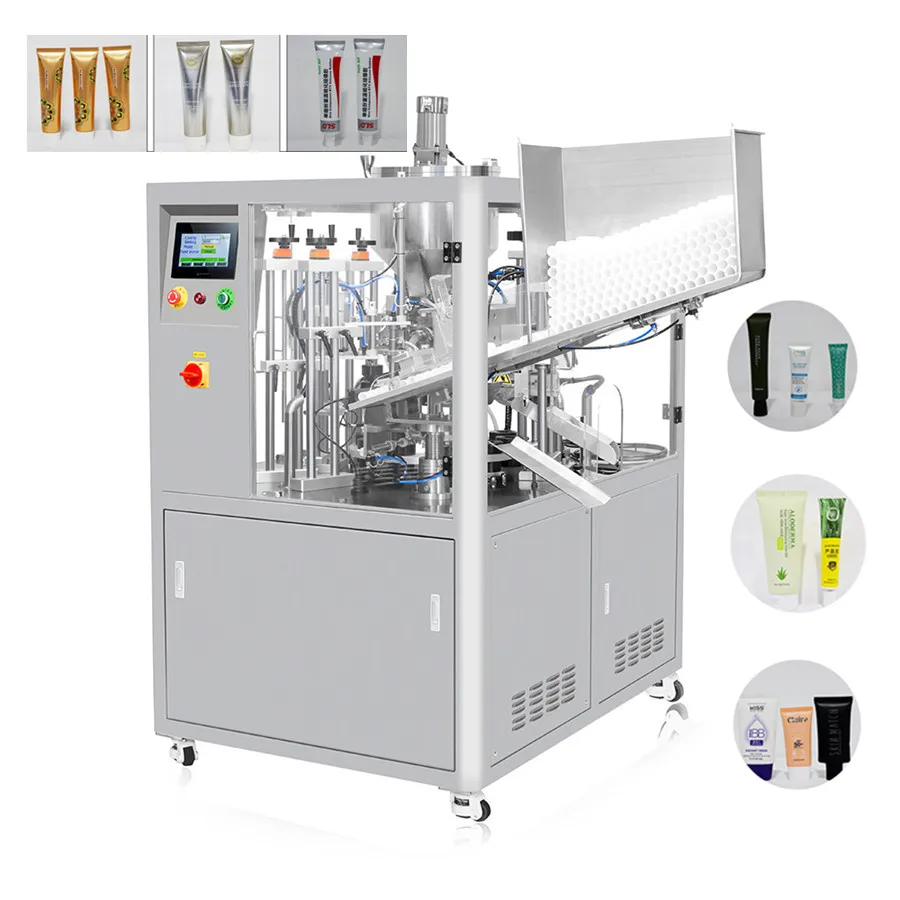 Automatic plastic laminated tube filling and sealing machine for cream tube cosmetic tube packing