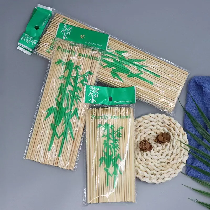 Wholesale 30cm 40cm 50cm Barbecue Roasting Kabob Beef Disposable Bamboo Skewer Sticks