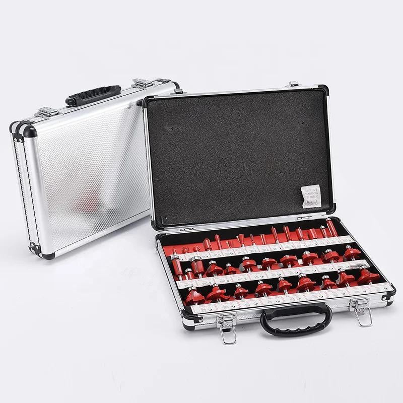 Alpha Factory Directly 35pcs YG6 hard alloy milling cutter 1/4 1/2  8mm tungsten carbide wood tools woodworking router bits set