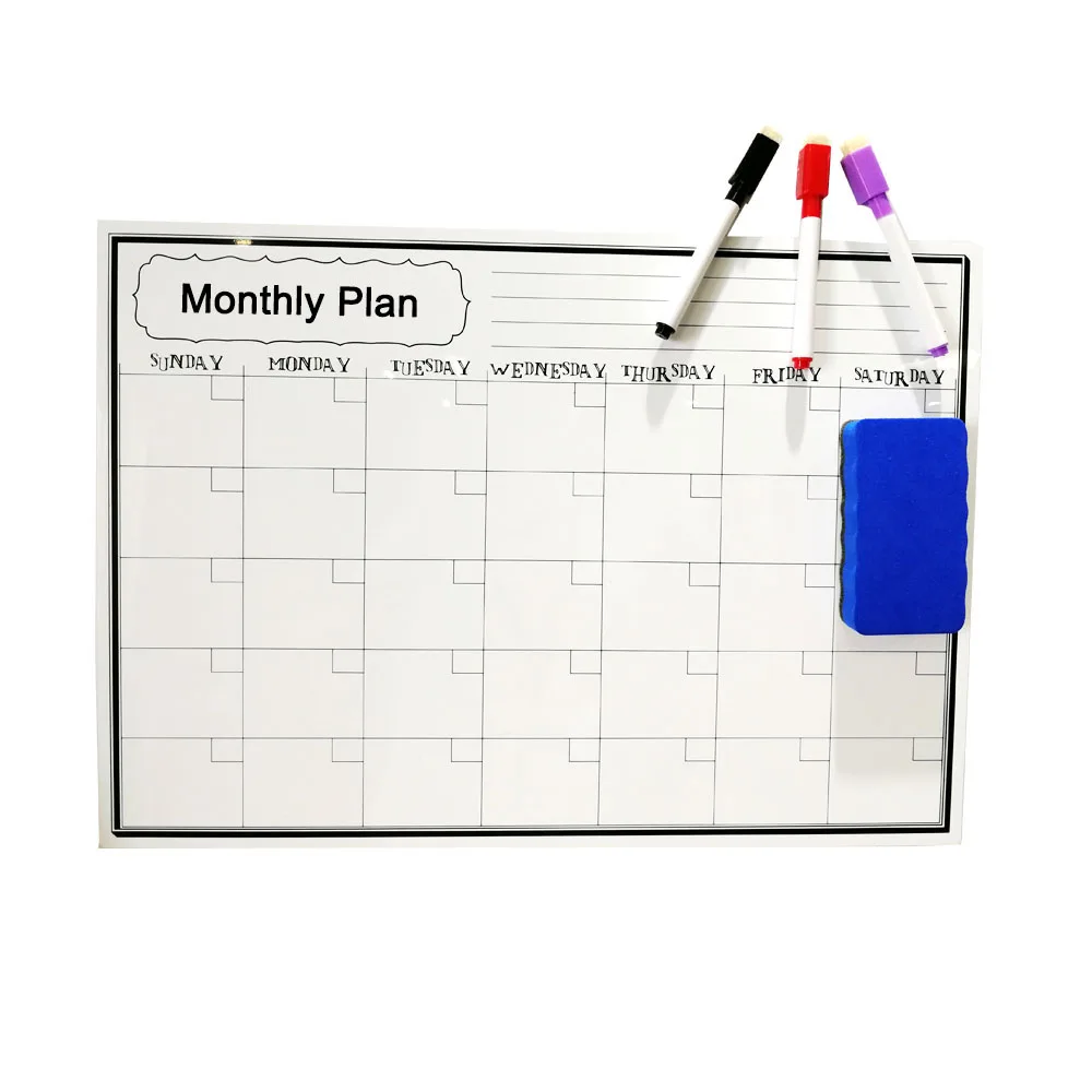 Home Used Flexible Dry Erase Magnetic Calendar Whiteboard