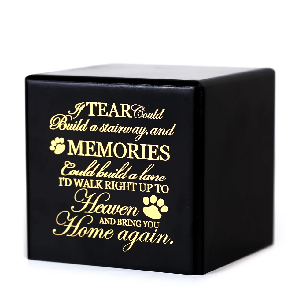 Amazon Hot Sale Pet Cremation Urn Wood Photo Keepsake Box Pet Memorial Urn
