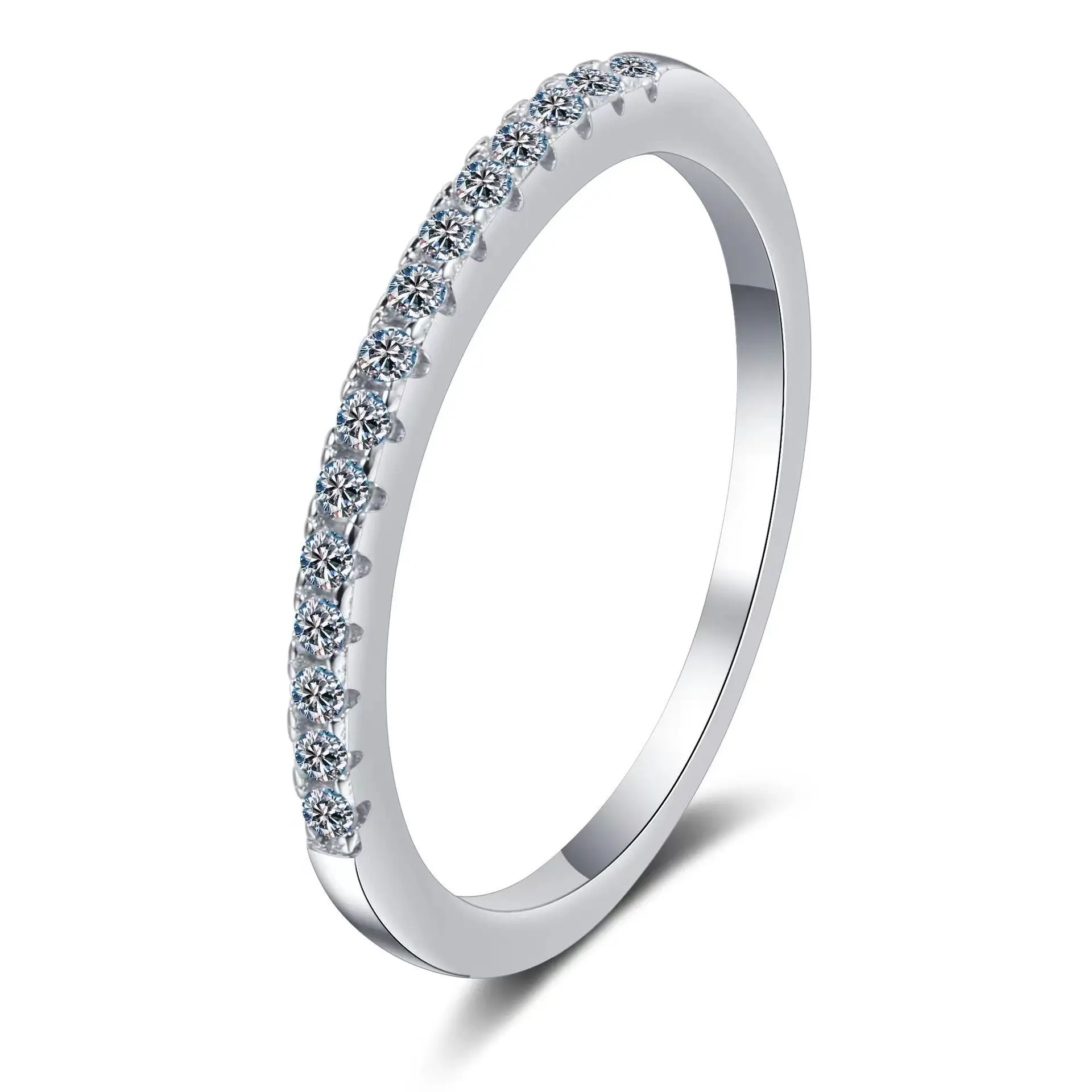 14 карат 0.2CT ряд Алмазный сломанный Муассанит алмазный камень для женского света роскошный уникальный дизайн из чистого золота бриллиантовое кольцо
