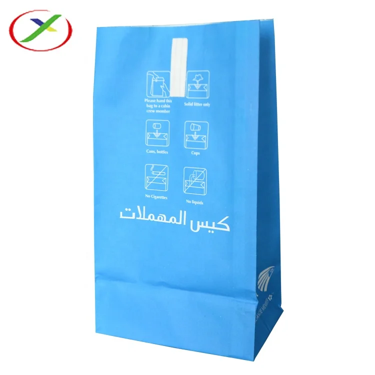 custom disposable printed black orange paper air sickness vomit bag paper