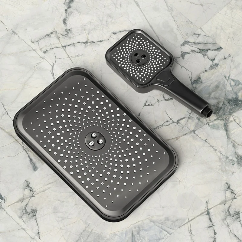 Manufacturer Price Black Rain Brass Bathtub Piano Key Thermostat Shower Bathroom System Set Digital Display