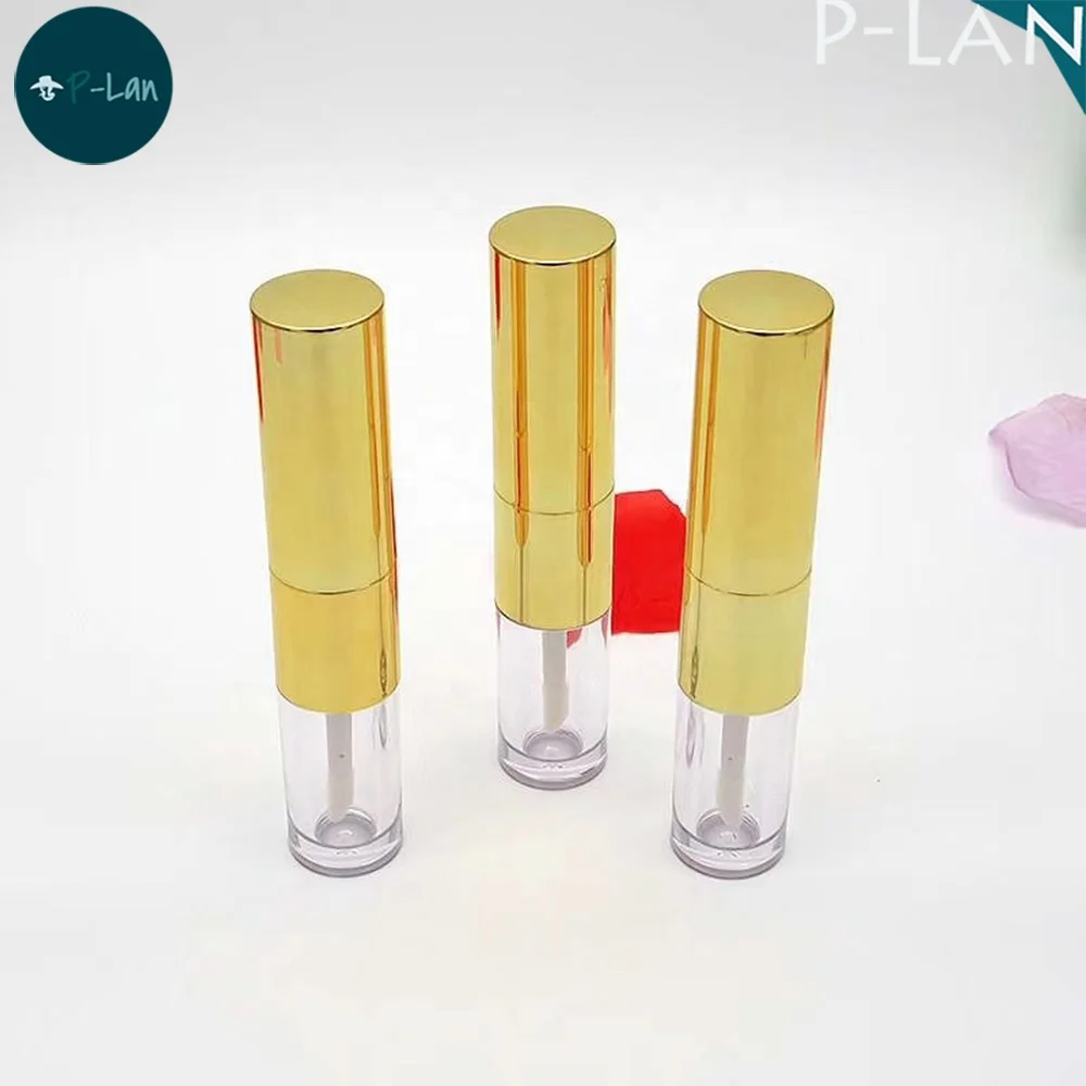 P-lan Stock Custom Logo Printing Fashion Double Head Lipstick Lip Gloss Tube Wholesale Dual Side Makeup Container