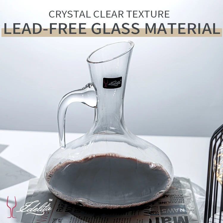 Italita explosion style creative lead-free crystal glass oblique mouth with decanter red wine dispenser wine set
