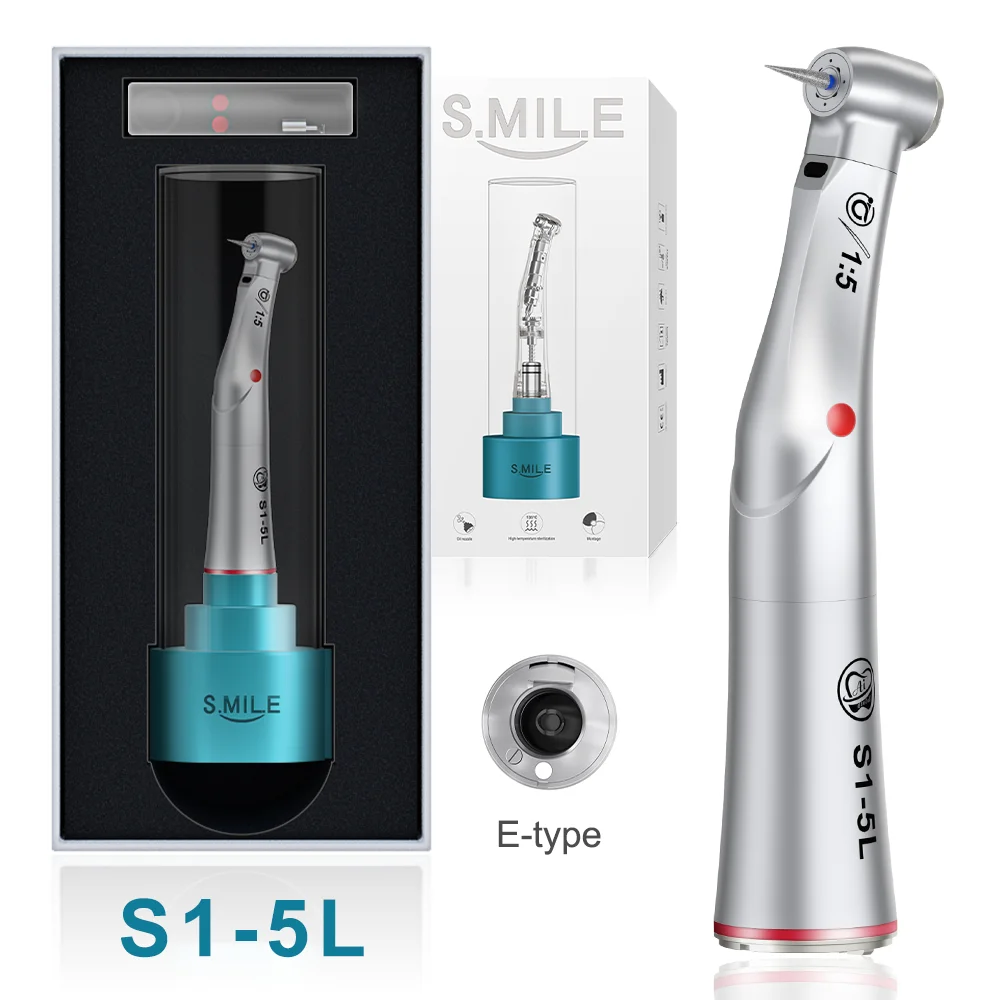 S1-5L Upgraded Contra Angle 1:5 Dental Handpiece Fiber Optic With Middle Gear Locking Low Speed Handpiece Electric Motor