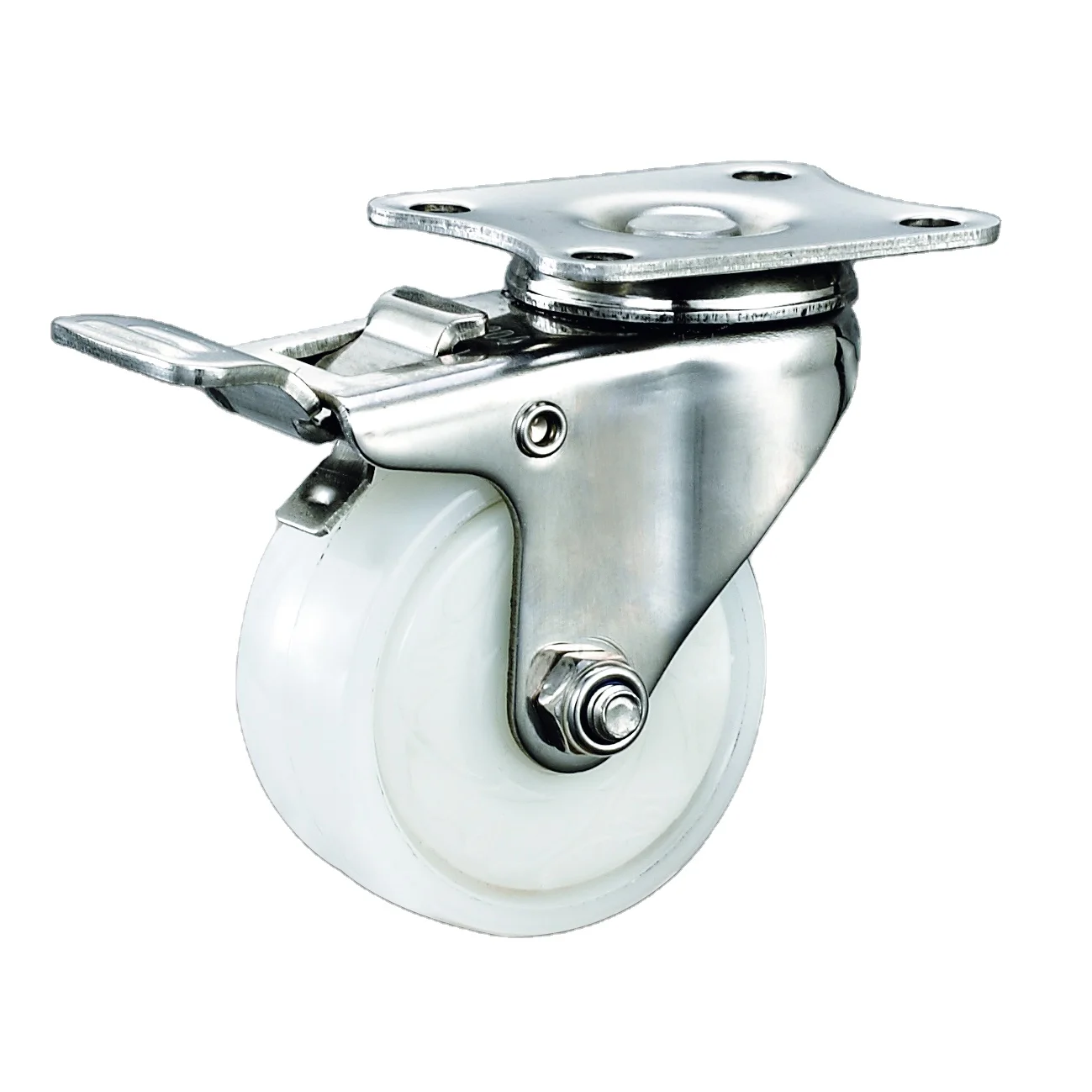 50mm light duty stainless steel swivel white nylon caster wheels