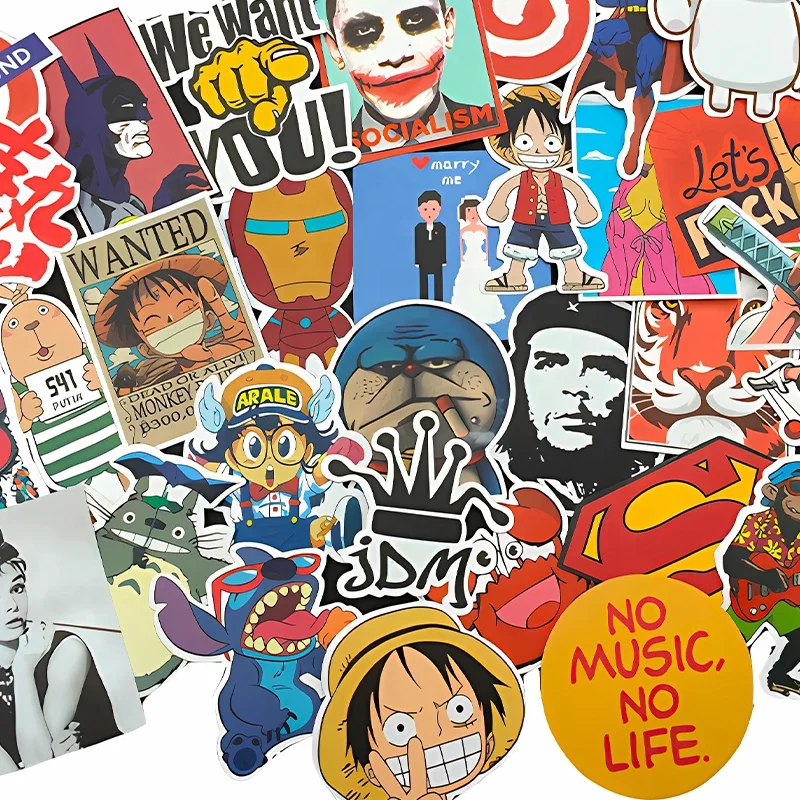 Anime Cartoon Luggage Laptop Phone Sticker Set Sticker Manufacturer Diy Decor Die Cut Adhesive Logo Custom Cartoon Stickers