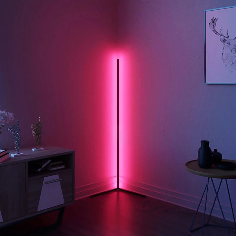 RGB меняющий цвет светодиодный напольный светильник с дистанционным управлением для спальни гостиной угловой игровой сиденья атмосферой