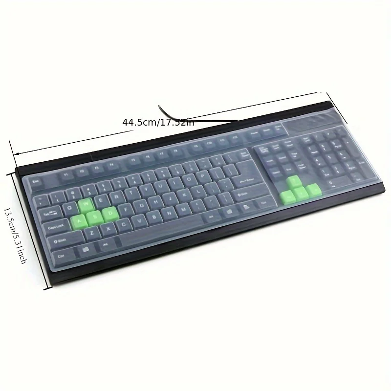 1pc Silicone Flexible Waterproof Dustproof Keyboard Protector Cover Easy-Clean Anti-Scratch Guard