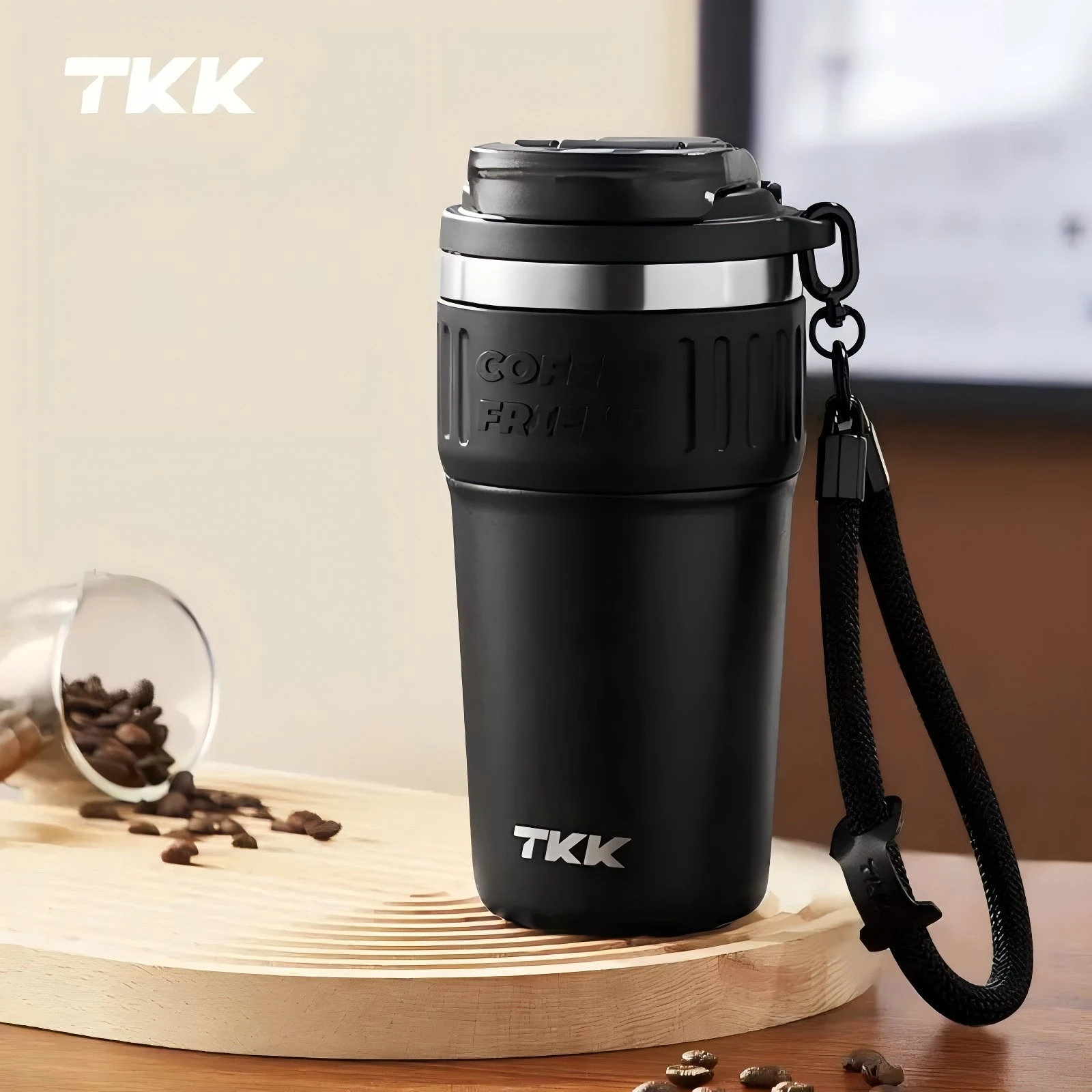 600ML 20oz Insulated Coffee Travel Mug with Straw Double Wall Leak-Proof Thermos Vacuum Stainless Steel Tumbler water bottle