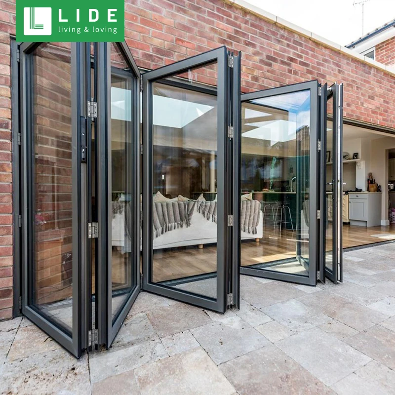 Folding door for restaurant bi fold doors glass folding door system