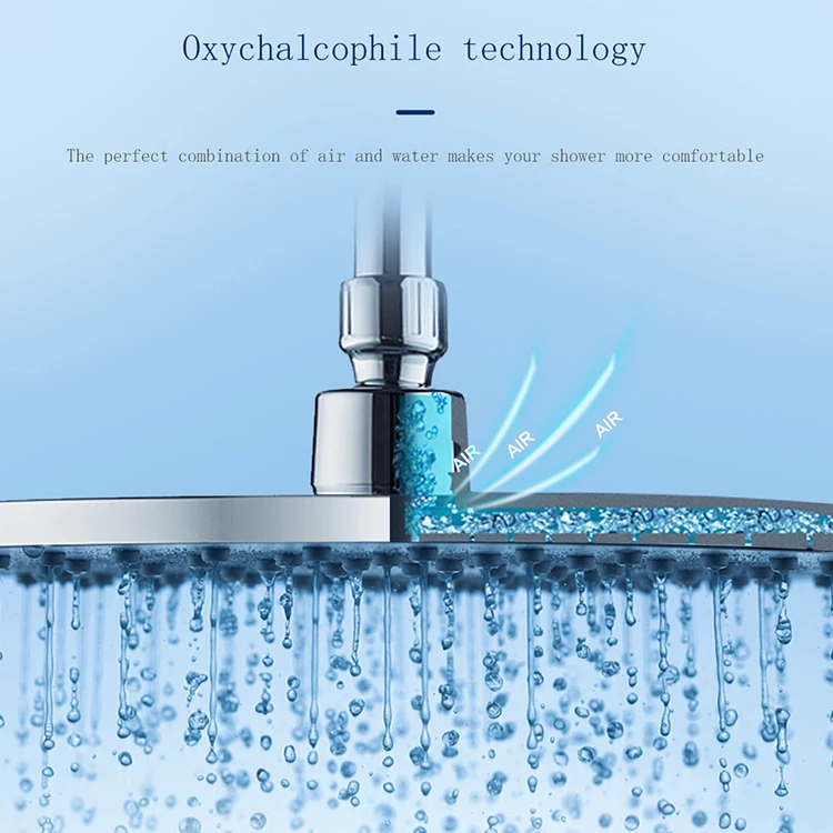 HEGII modern bath room high pressure rain fall shower head mixer bathroom matt black shower faucet rain shower set