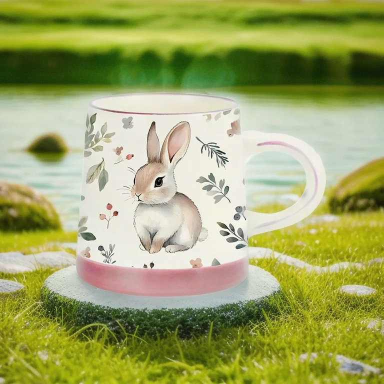 Manufacturer Custom Fine Tableware Porcelain Ceramics Plates Dinner Set Rabbit ceramic afternoon coffee cup and plate set