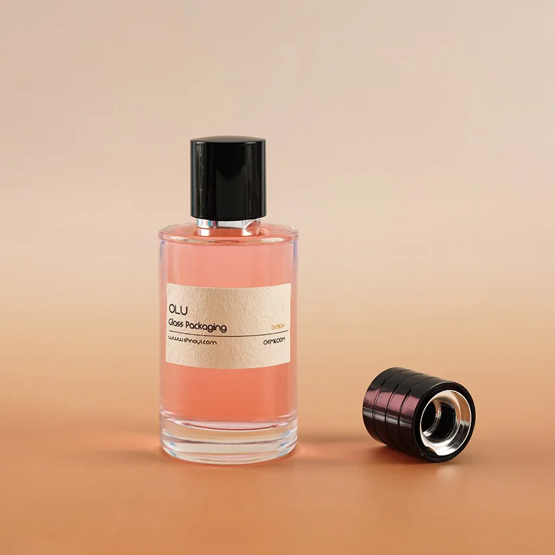 Free sample classic 100ml Cylinder Round glass perfume spray bottles for cosmetic