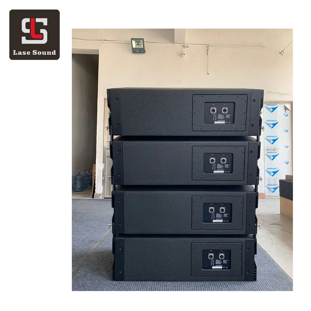 W8LCl Professional Outdoor Concert Sound System with Powered Plywood Box 3-Way Line Array Speakers Audio Mixer Passive Amplifier