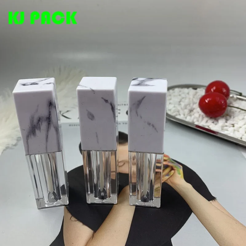 pink square lipgloss tubes OEM empty gold  lipstick tube lip gloss tube  for Liquid Eyeshadow 5ml 7ml